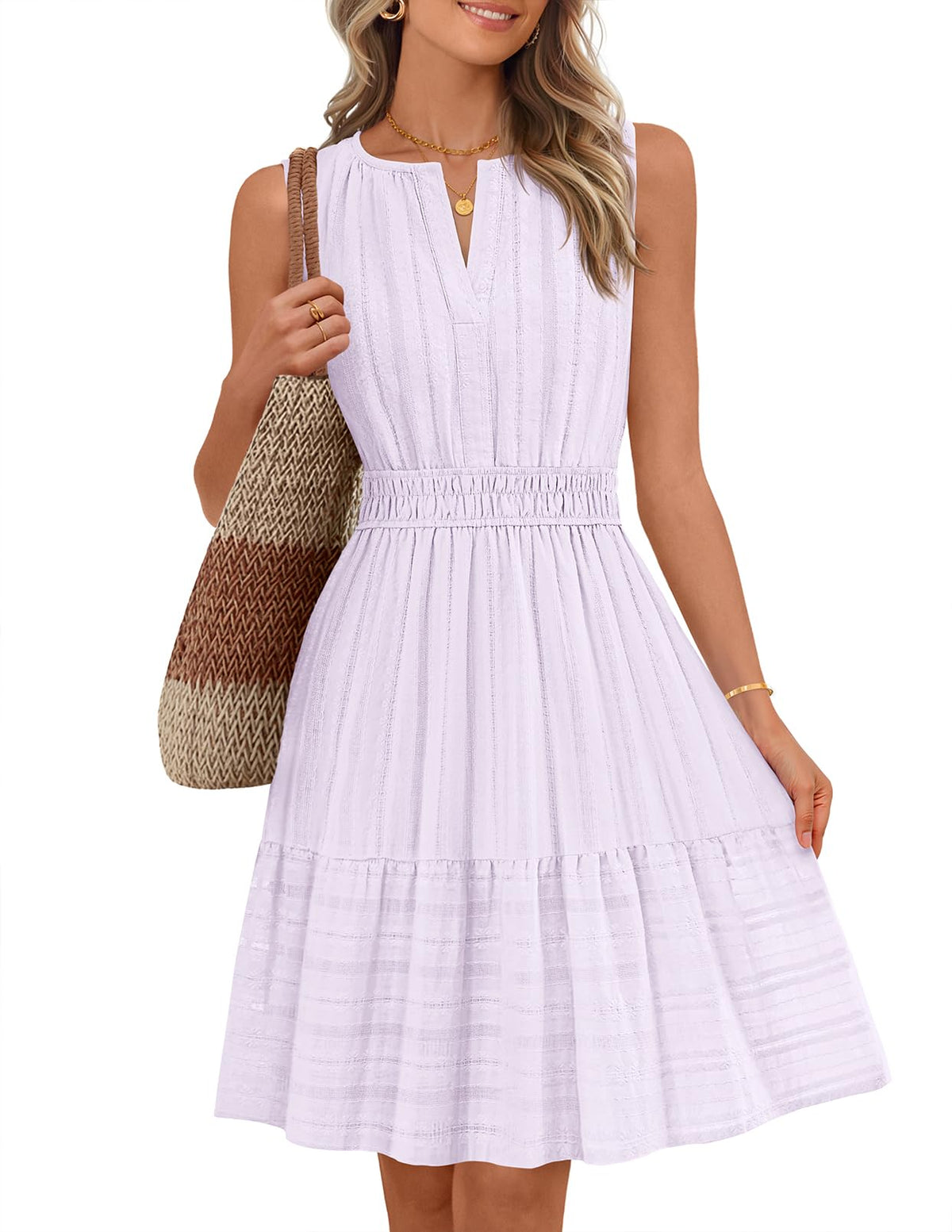 MEROKEETY Womens Summer Casual Beach Vacation Sleeveless Mini Sundress 2026