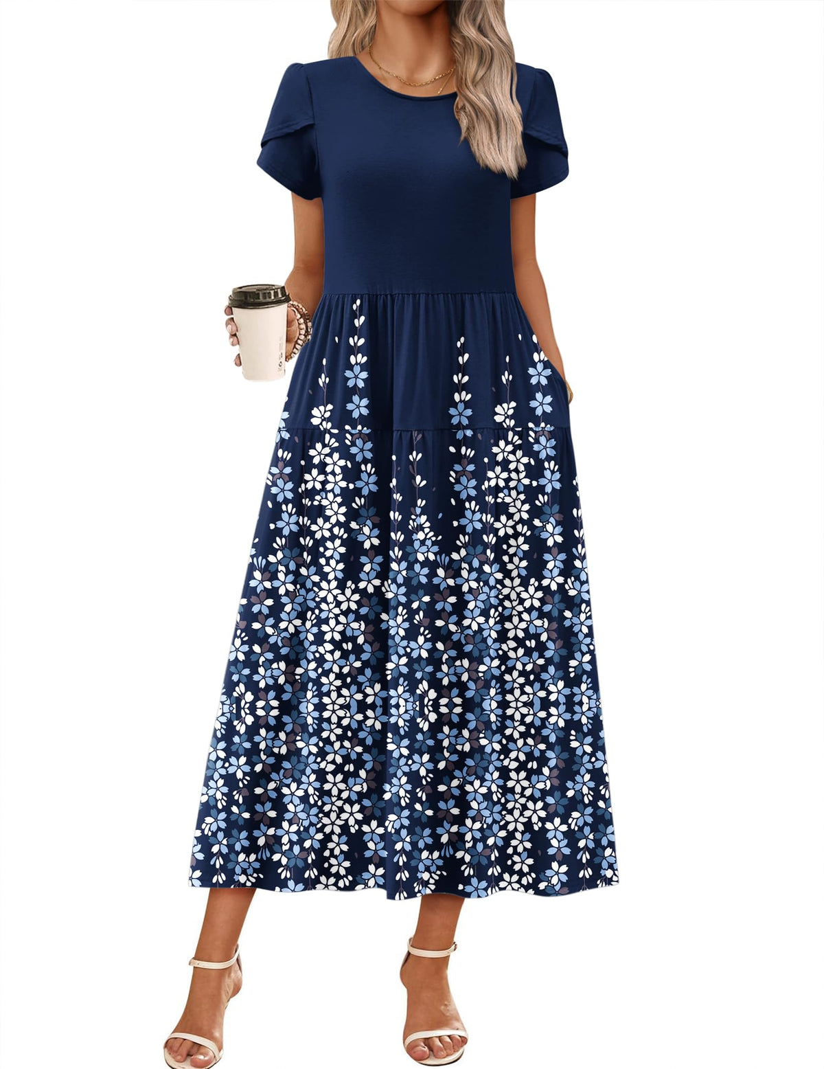 Zeagoo Summer Dresses for Women 2026 Maxi Bohemian Short Sleeve Long Dress