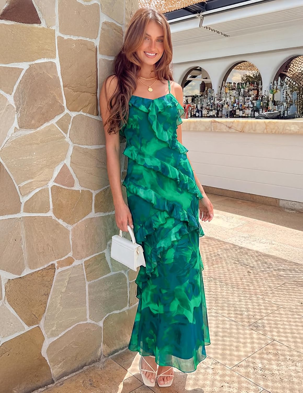MEROKEETY Summer Floral Wedding Guest Maxi Dress Women 2026 Formal Cocktail
