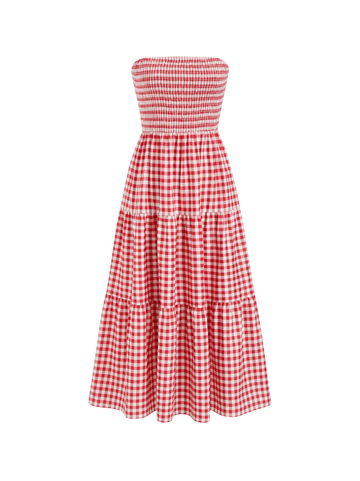 CIDER Women's Strapless Dress with Pockets Tube Striped Long Midi Dresses A Line Beach Vacation Casual Summer Outfits
