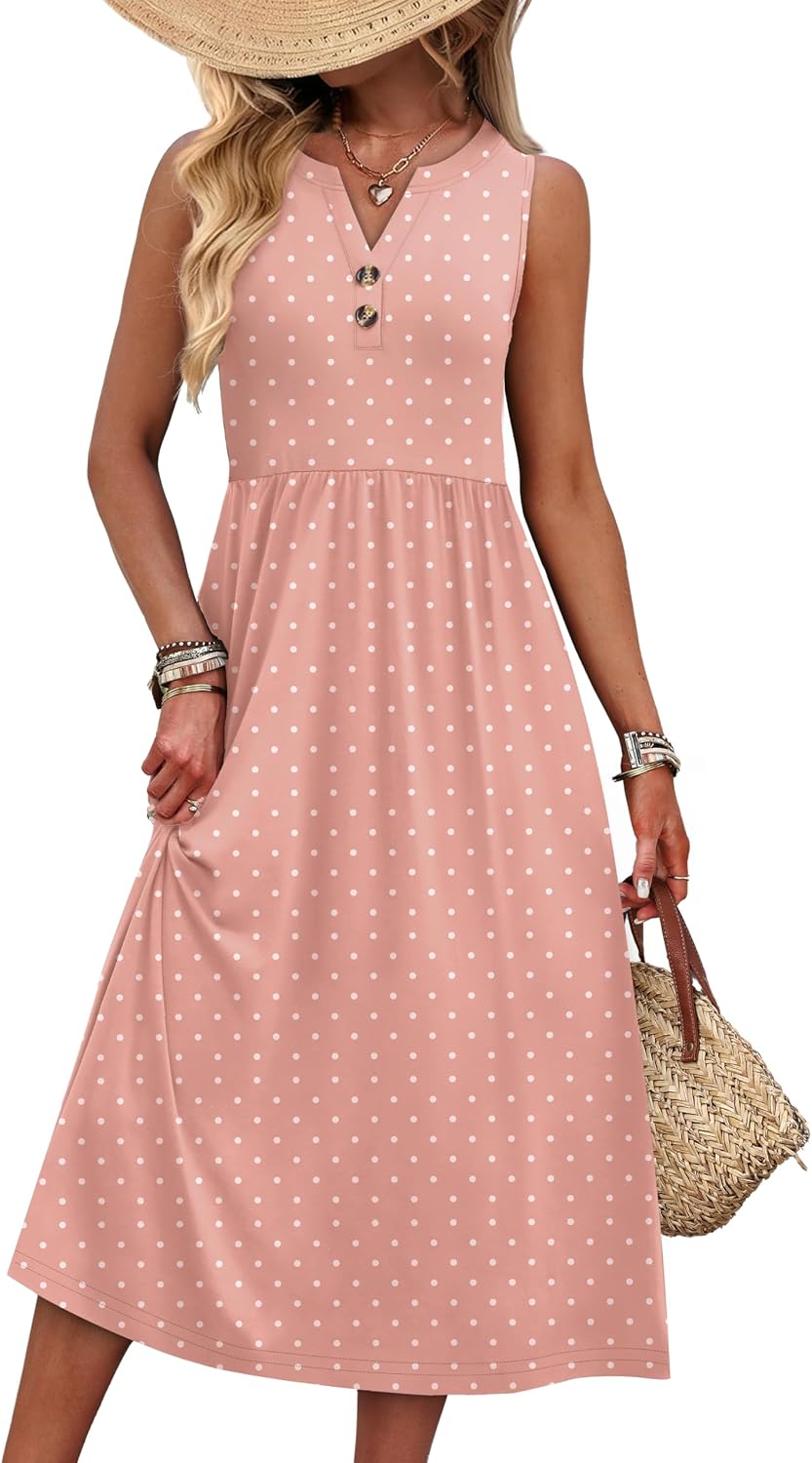 WIHOLL Women's Summer Dresses Maxi Dress Vacation Beach Sundresses 2026 with Pockets