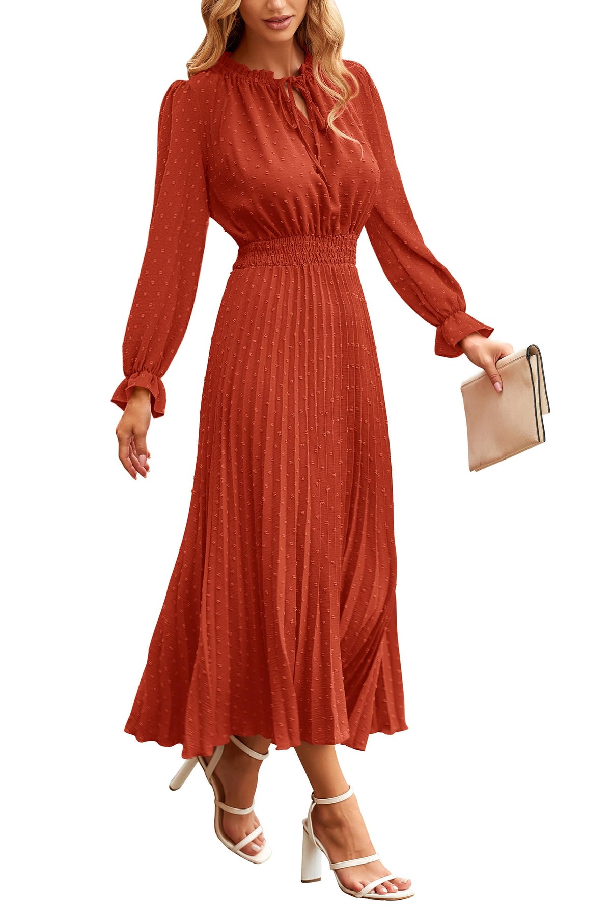 PRETTYGARDEN Women's Fall Midi Wedding Guest Dress