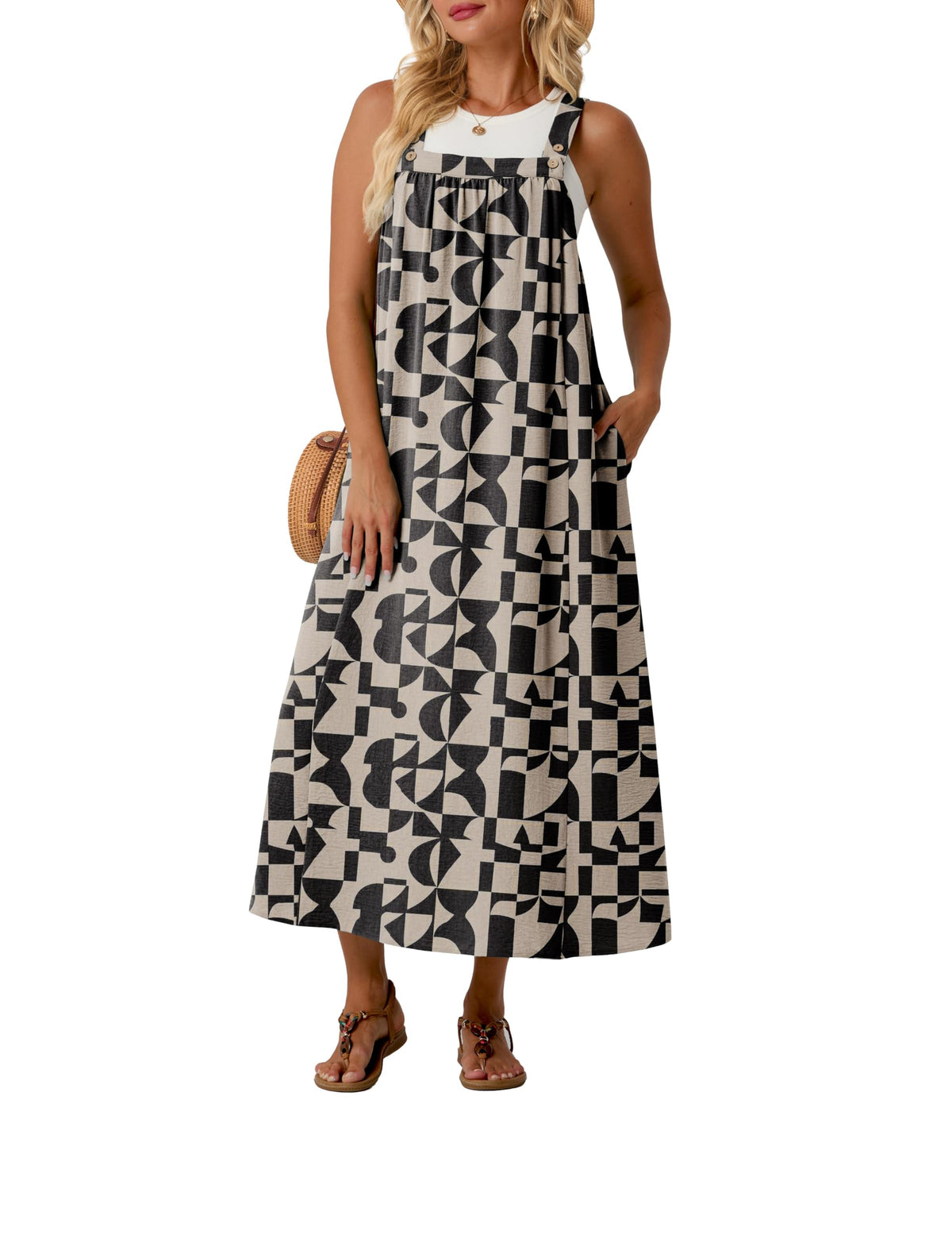 Lepunuo Overall Dress for Women Summer Adjustable Casual Cover Up