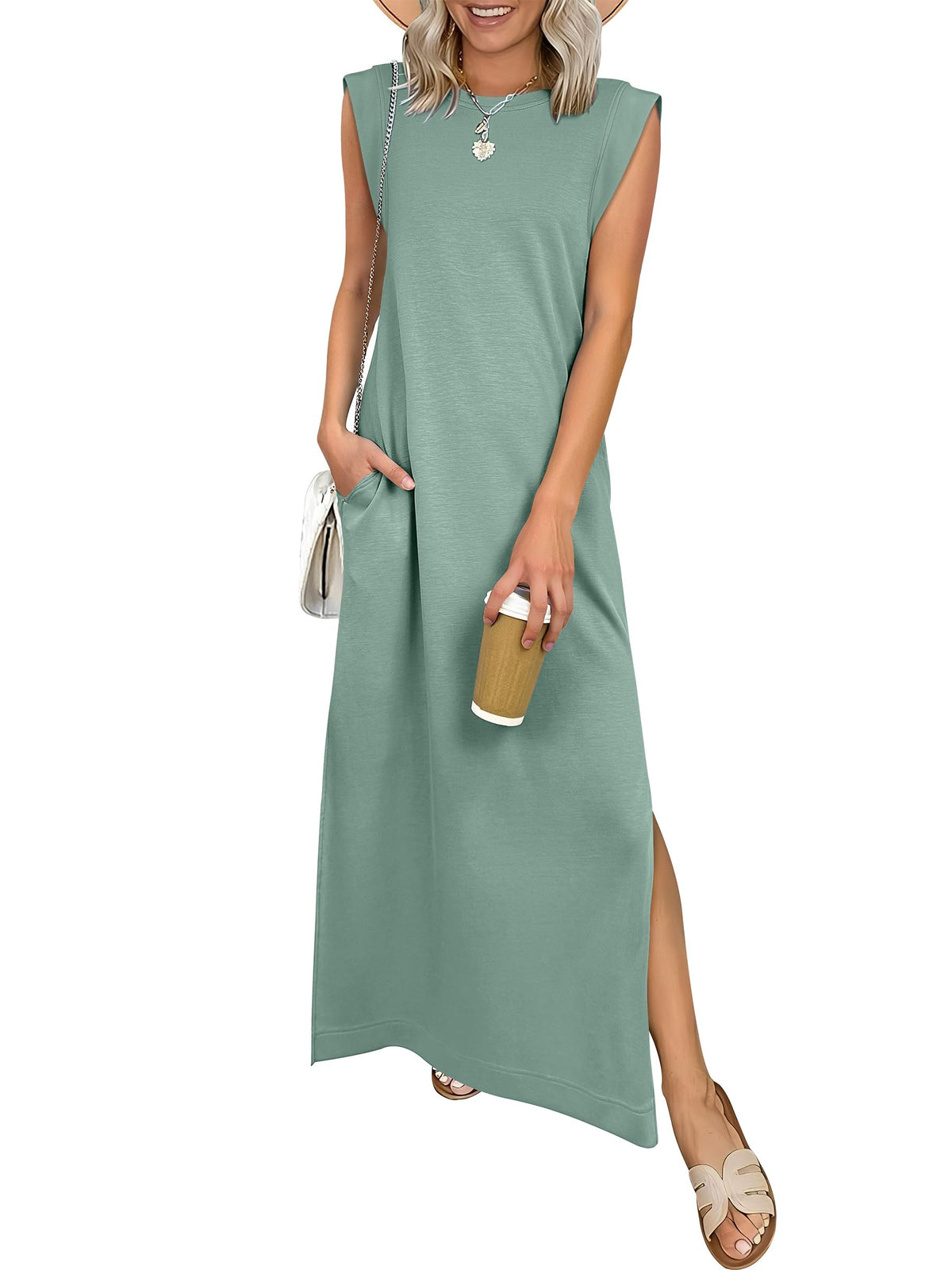 ANRABESS Womens Summer Maxi Dresses Wrinkle Free Sundress with Pockets