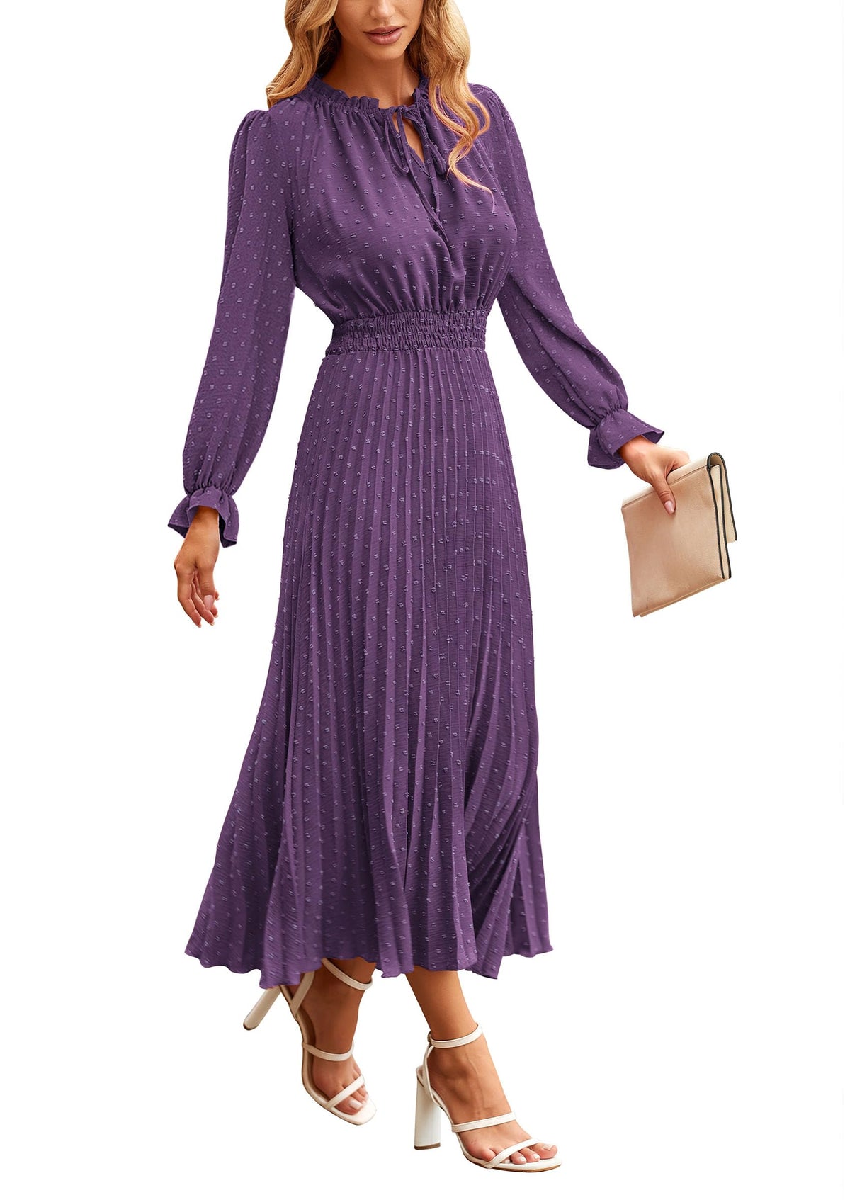 PRETTYGARDEN Women's Fall Midi Wedding Guest Dress