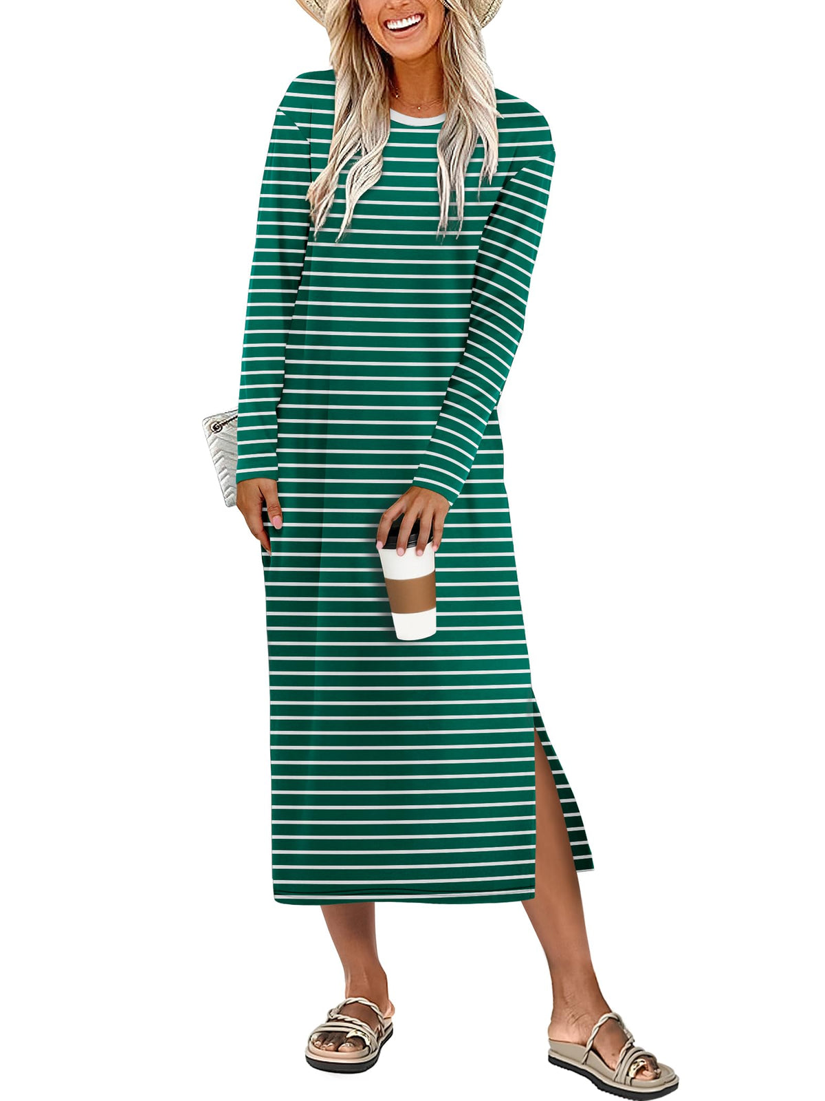 ANRABESS Long Sleeve Midi Dresses for Women