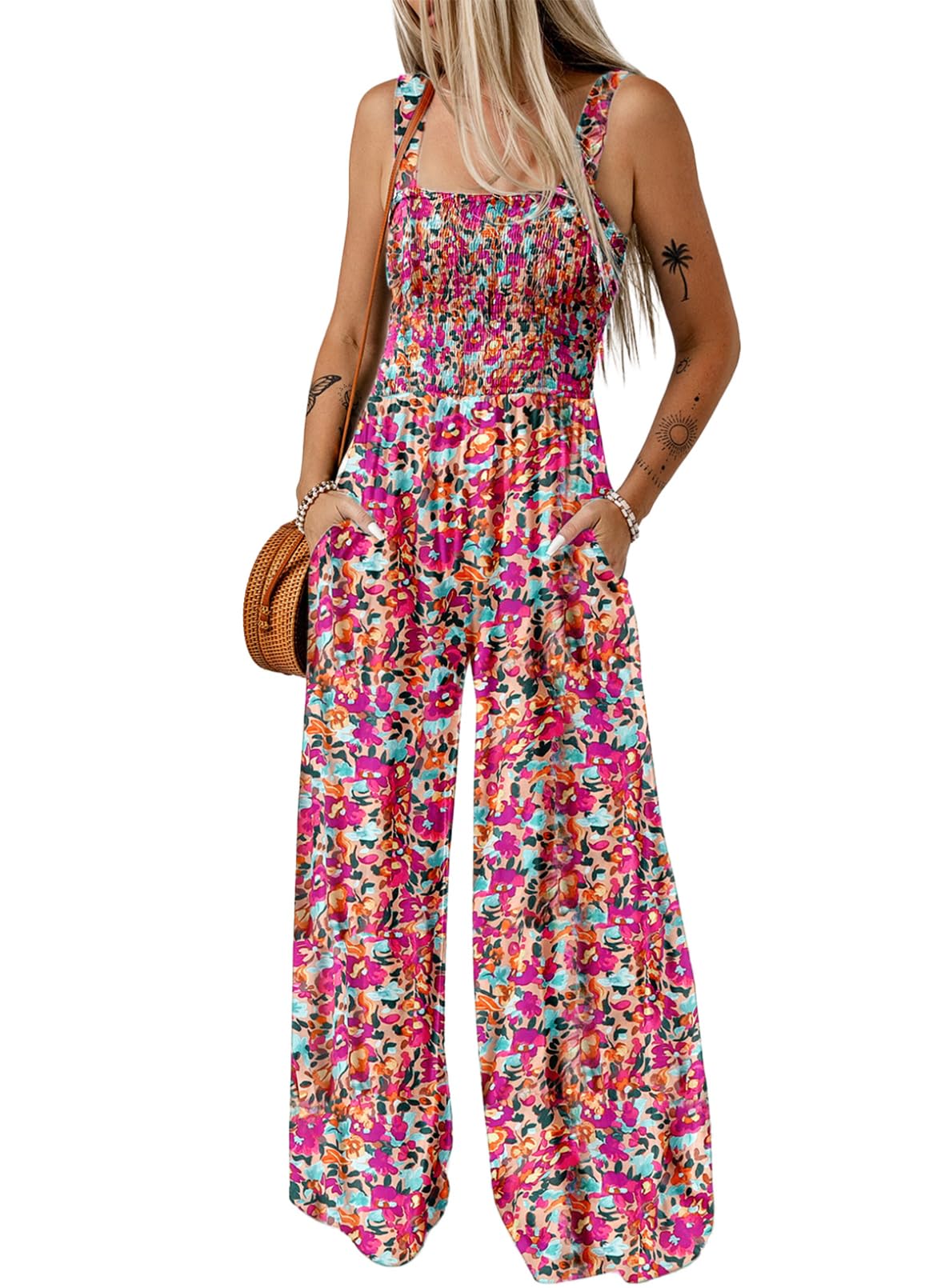 Dokotoo Women's Loose Overalls Jumpsuits One Piece Sleeveless Rompers