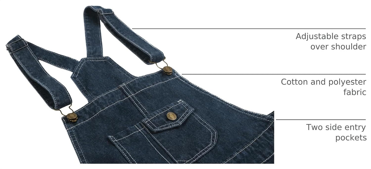 chouyatou Women's Vintage Adjustable Strap Denim Overall Dress Distressed A-Line Pinafore Bib Jean Dress