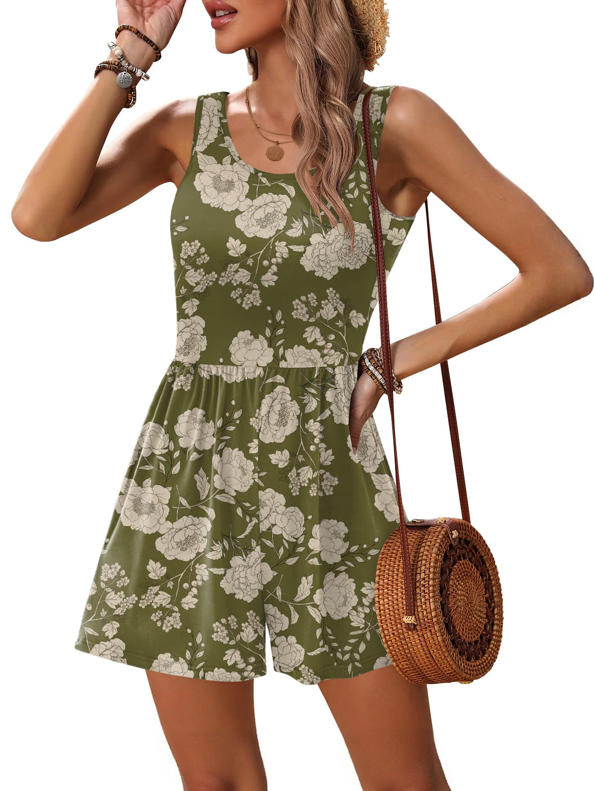 Rompers for Women Casual Summer Beach Short Jumpsuits Vacation Outfits