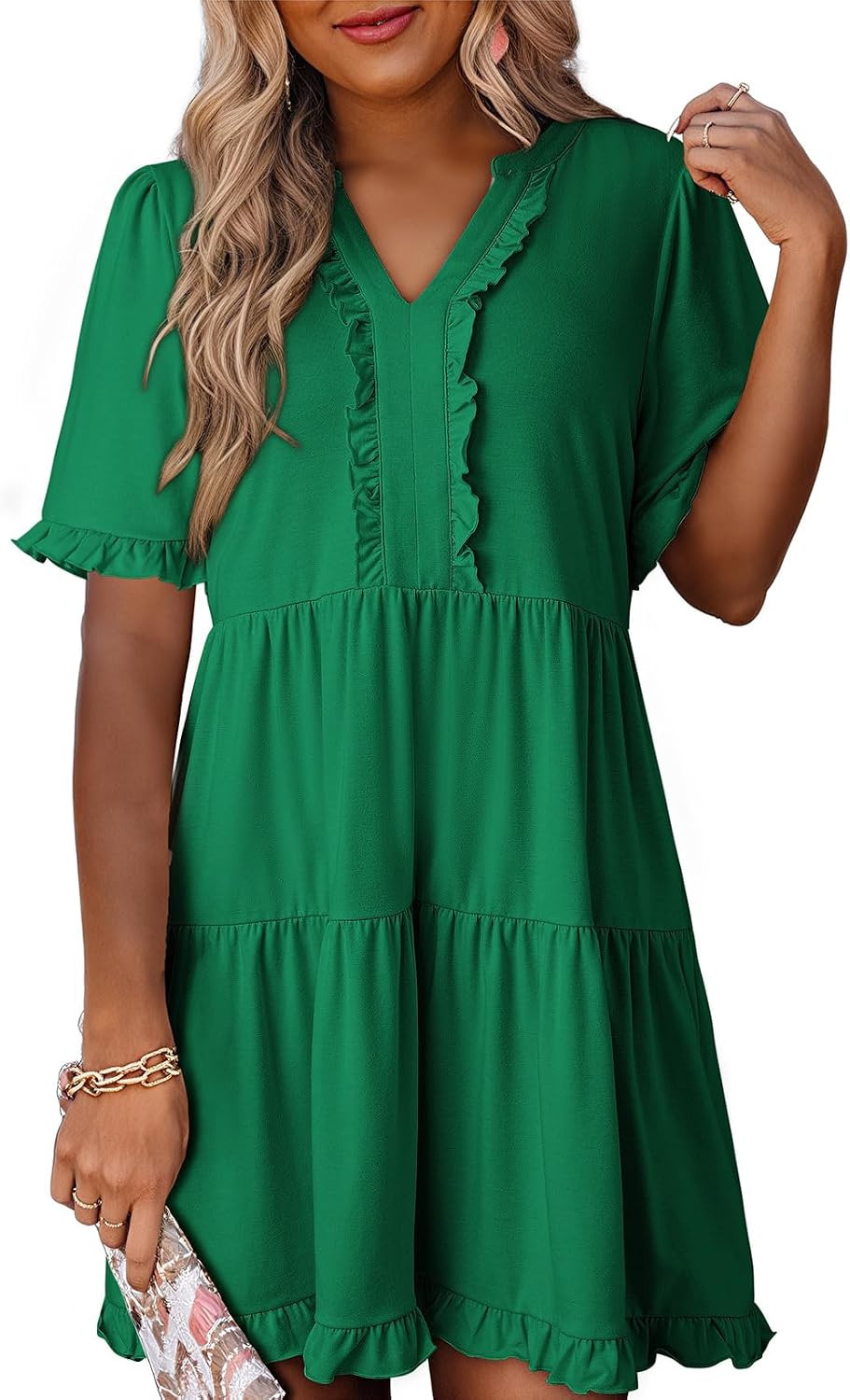 Dokotoo Womens A Line Babydoll Casual Summer Dresses with Pockets