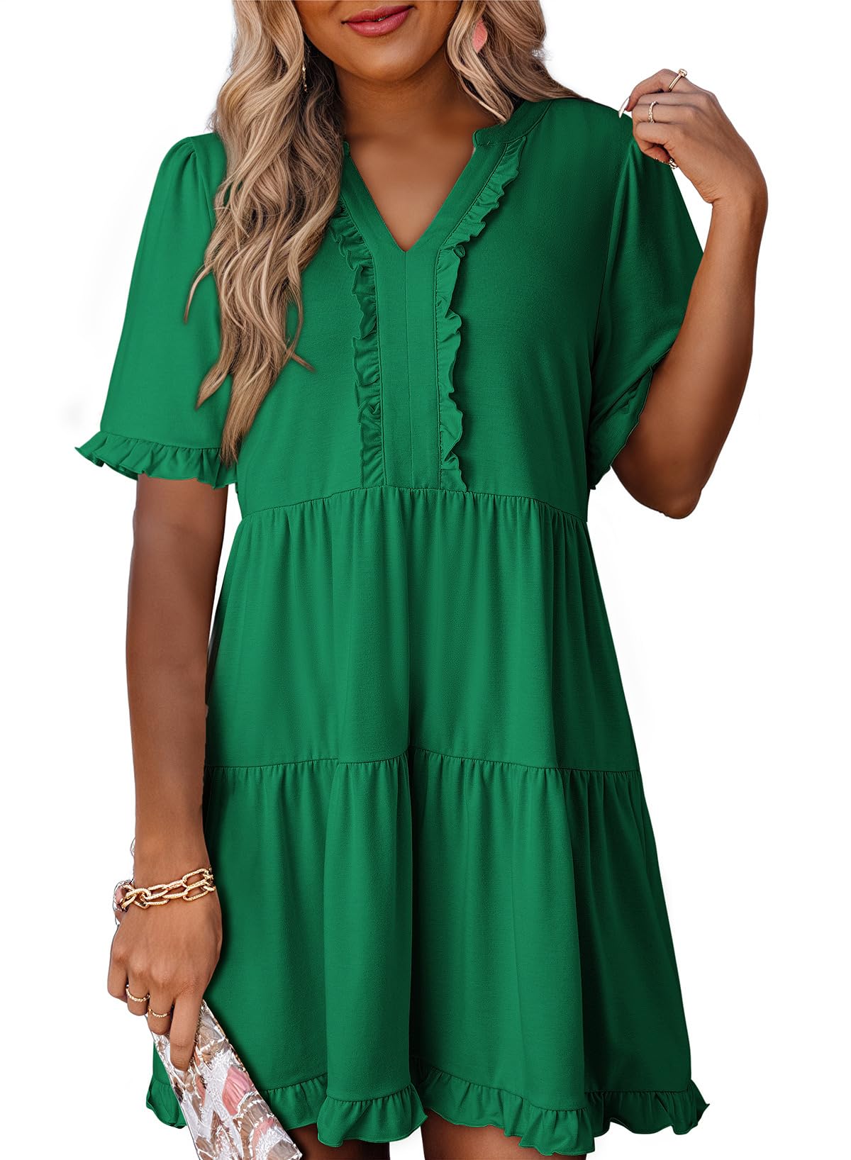 Dokotoo Womens A Line Babydoll Casual Summer Dresses with Pockets