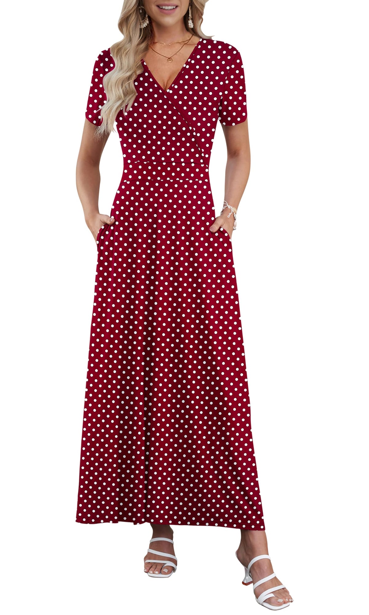 AUSELILY Maxi Dresses for Women Ankle Length Floral Beach Long Flowy Dress