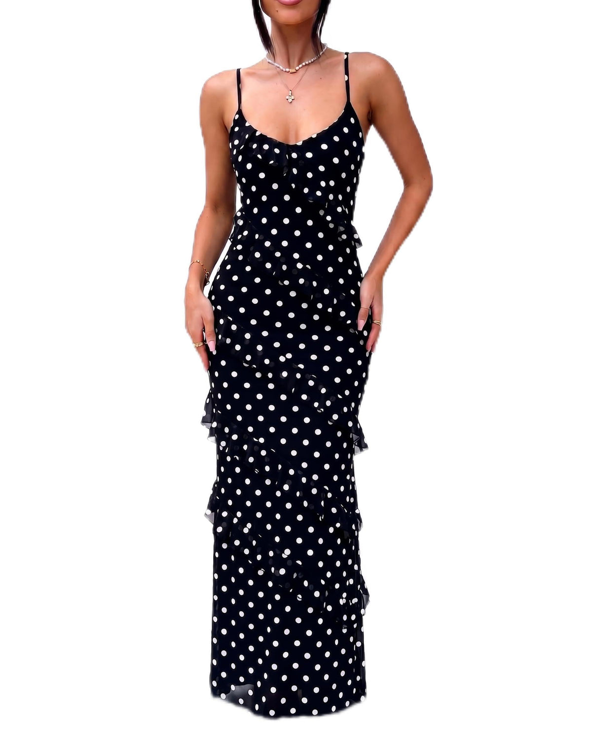 HOCILLE Women's Sexy V Neck Mesh Bodycon Wedding Guest Cocktail Maxi Dress