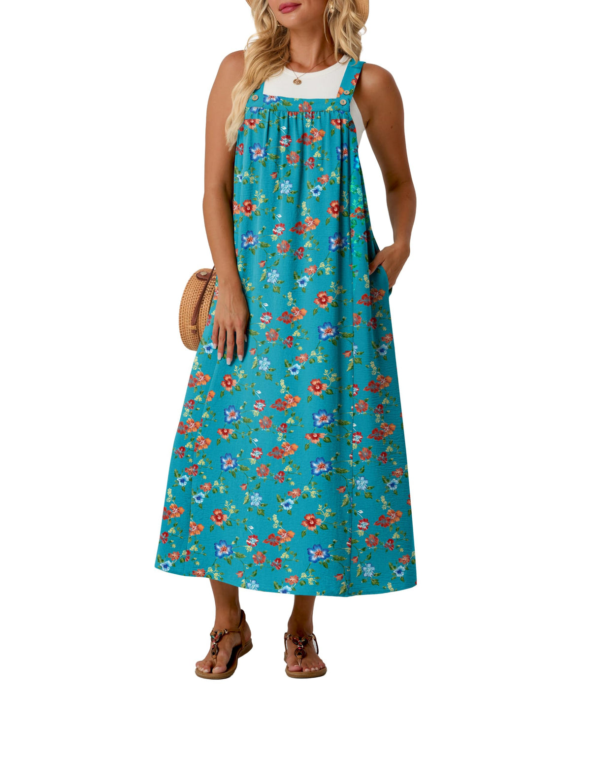 Lepunuo Overall Dress for Women Summer Adjustable Casual Cover Up