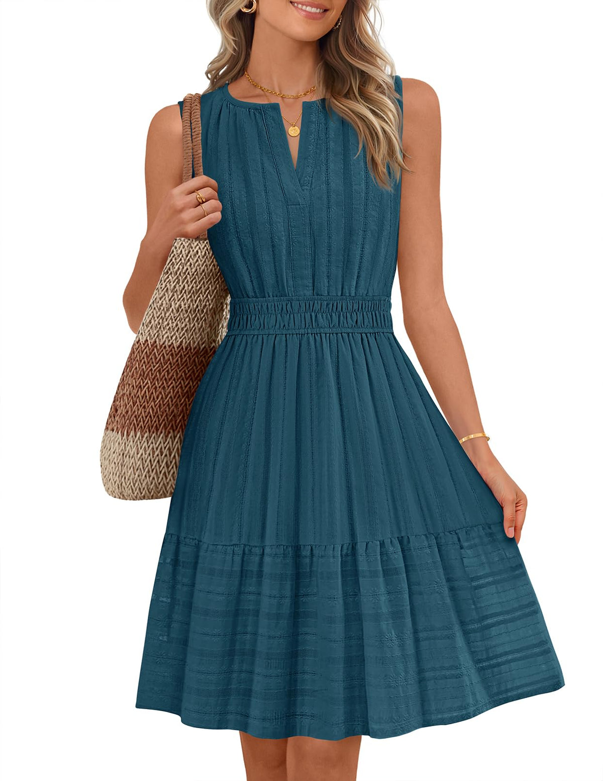 MEROKEETY Womens Summer Casual Beach Vacation Sleeveless Mini Sundress 2026