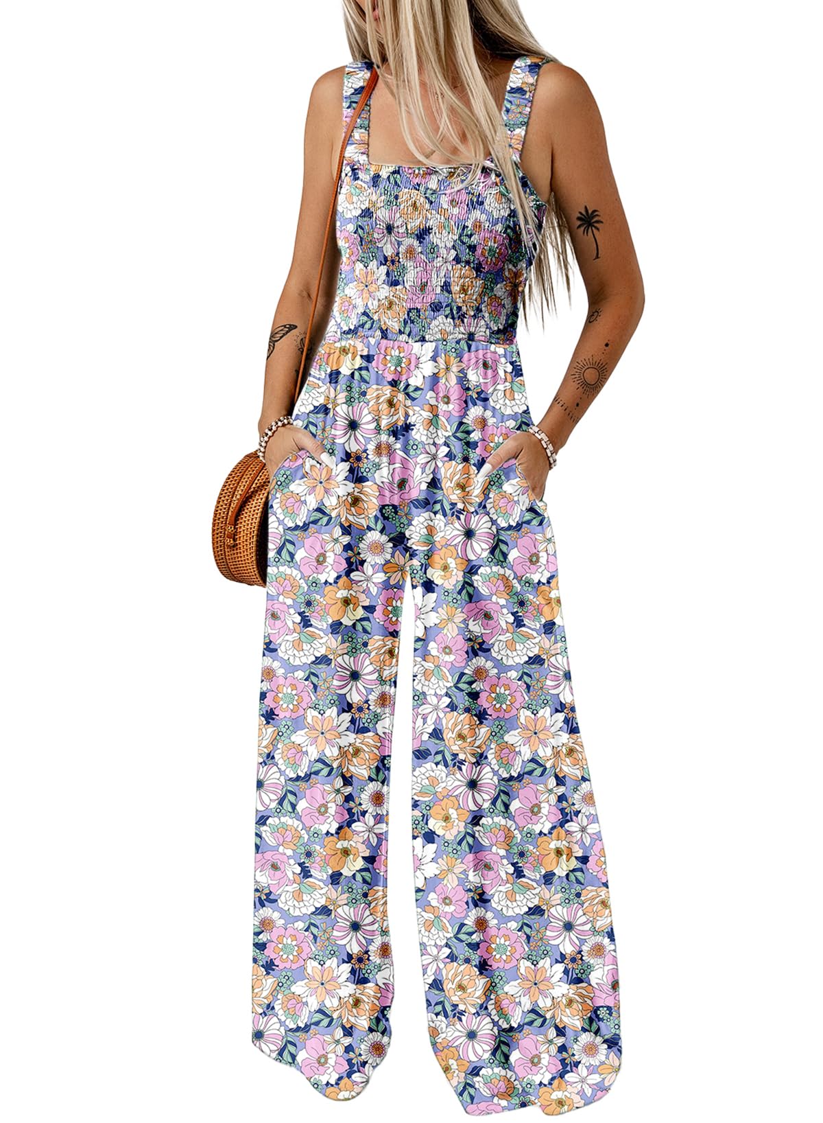Dokotoo Women's Loose Overalls Jumpsuits One Piece Sleeveless Rompers