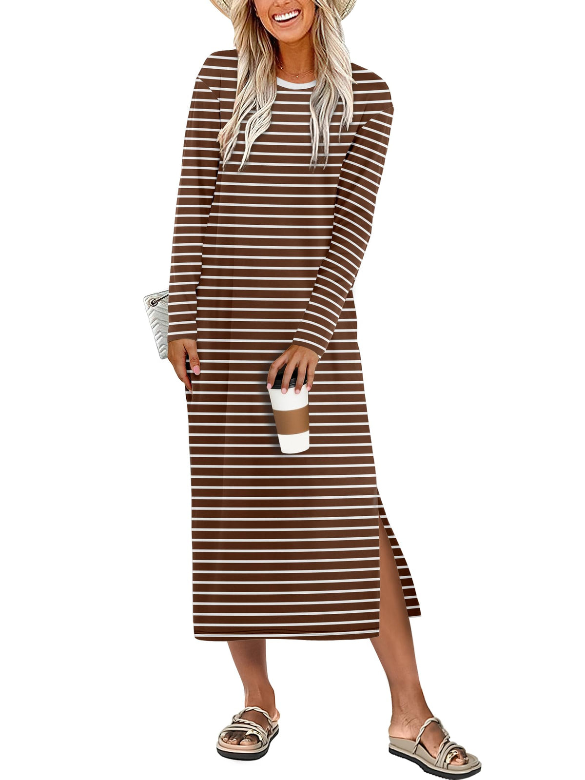 ANRABESS Long Sleeve Midi Dresses for Women