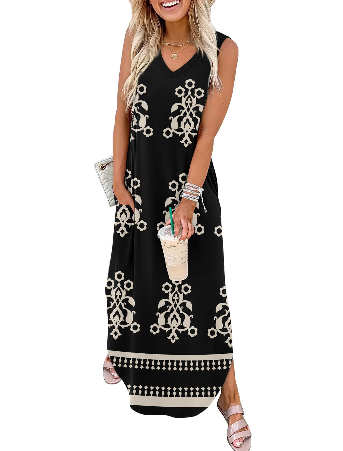 Sampeel Summer Dresses Maxi Dress Vacation Beach Sundresses 2025 with Pockets