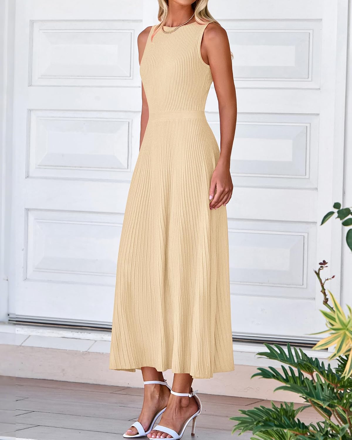 BTFBM Women Midi Bodycon Tank Dress