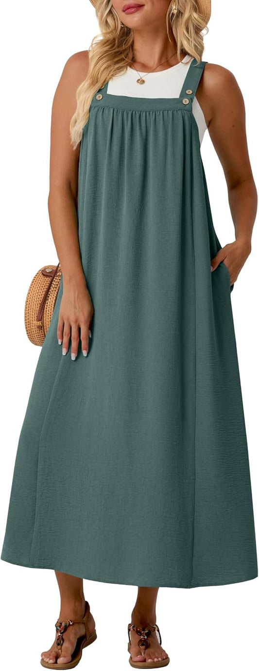 Lepunuo Overall Dress for Women Summer Adjustable Casual Cover Up