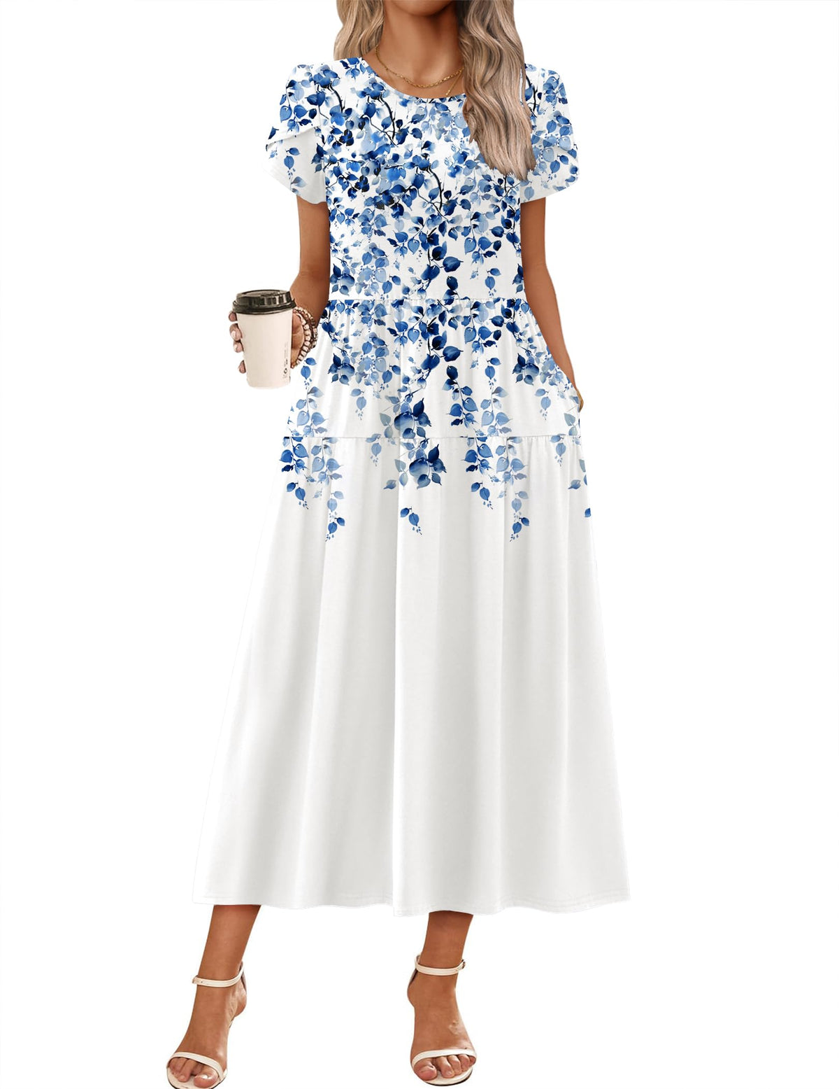 Zeagoo Summer Dresses for Women 2026 Maxi Bohemian Short Sleeve Long Dress