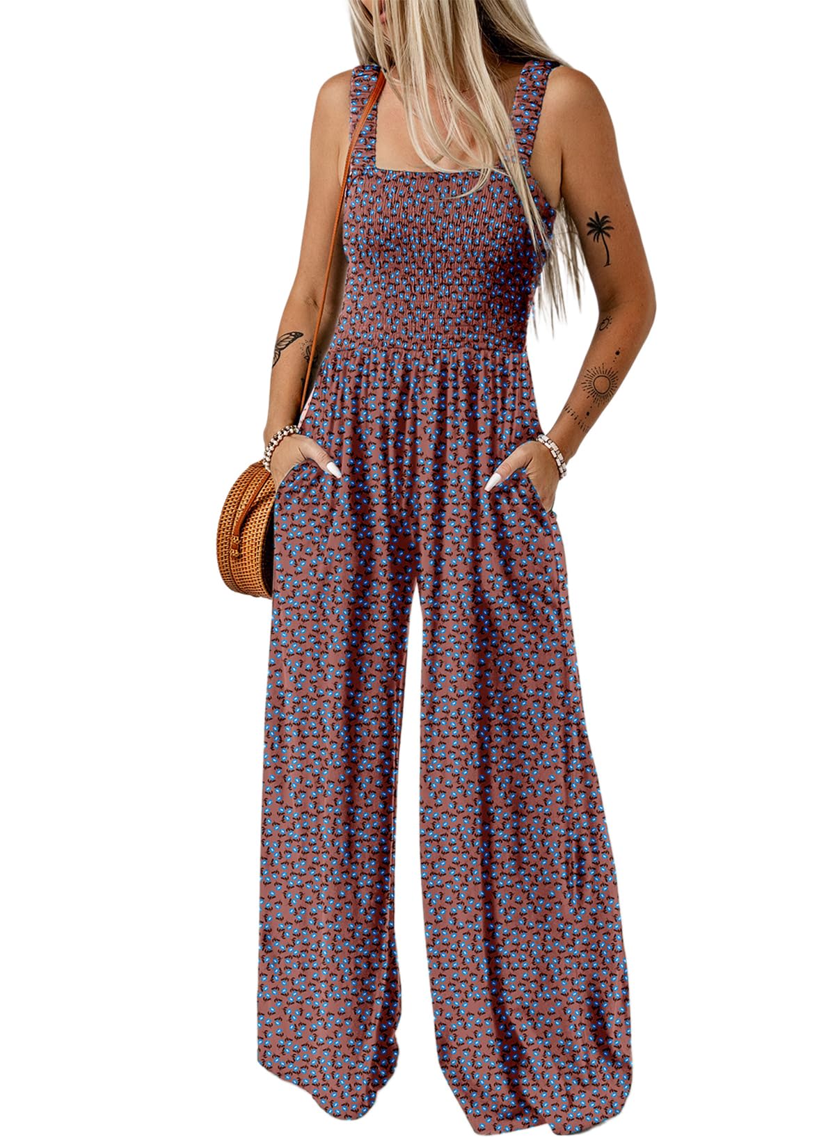 Dokotoo Women's Loose Overalls Jumpsuits One Piece Sleeveless Rompers