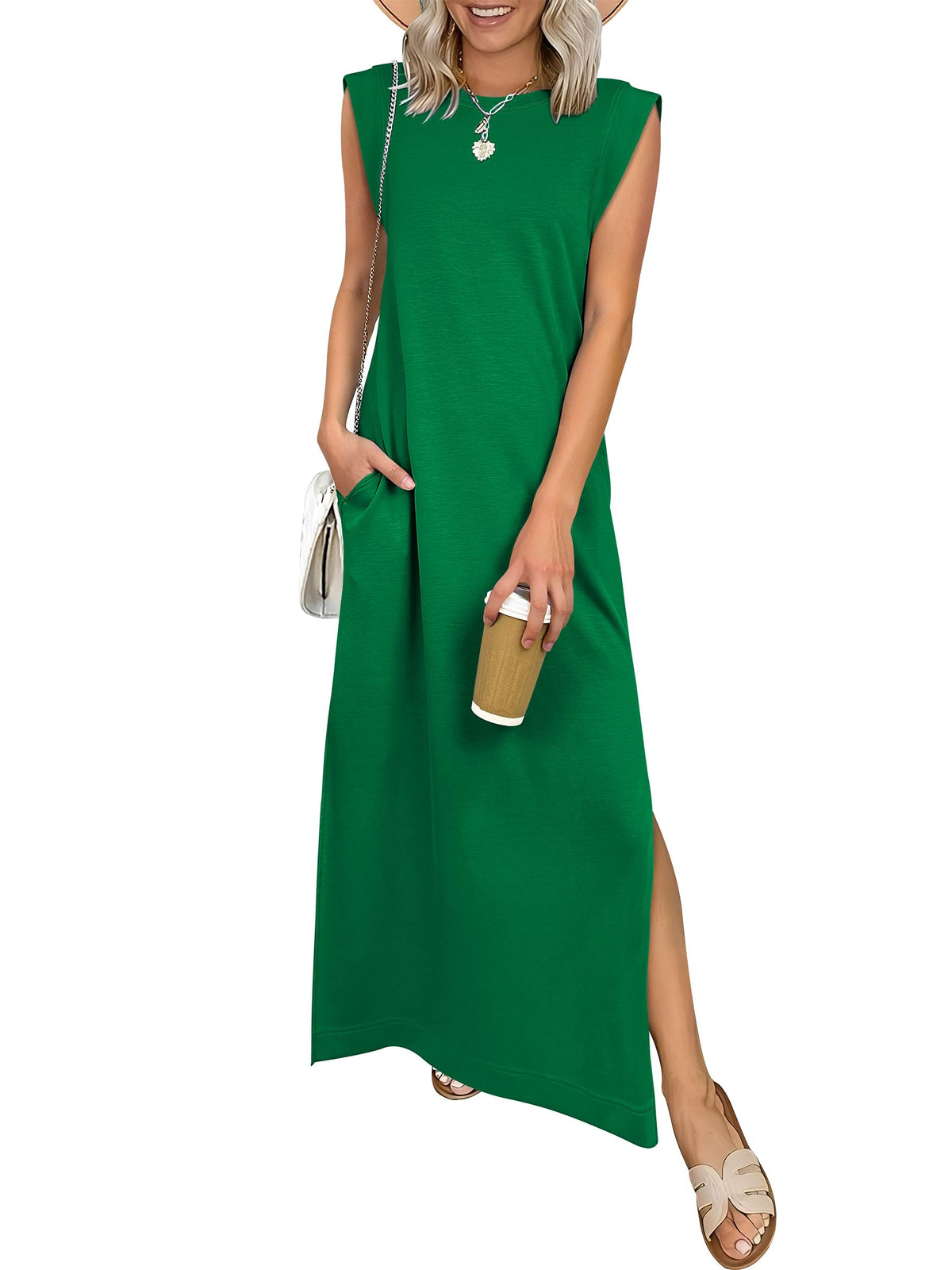 ANRABESS Womens Summer Maxi Dresses Wrinkle Free Sundress with Pockets
