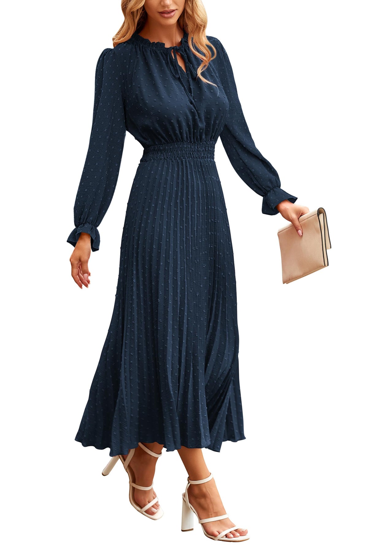 PRETTYGARDEN Women's Fall Midi Wedding Guest Dress