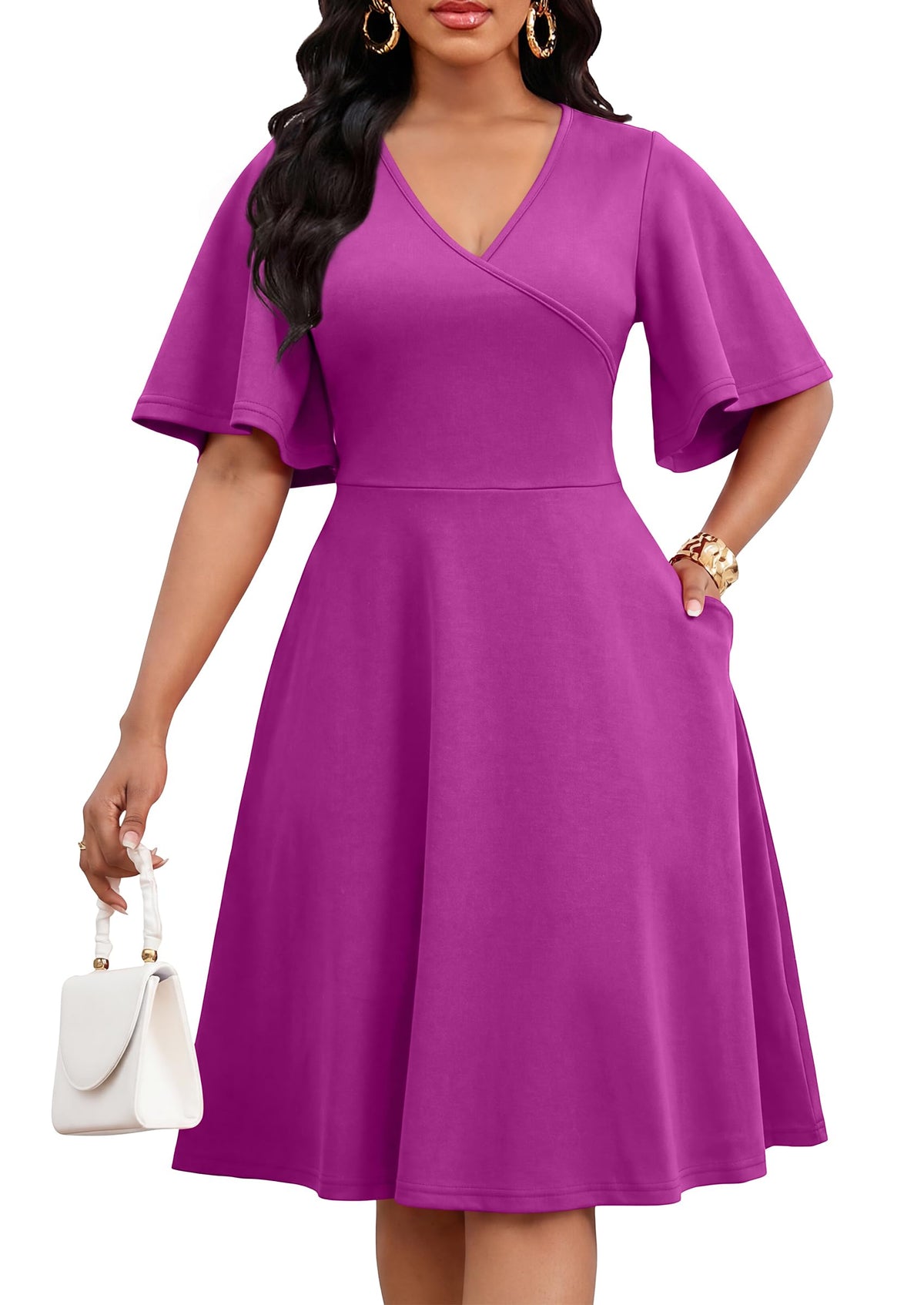 Nmoder Plus Size Curvy Women Dress A Line Church Cocktail Dresses