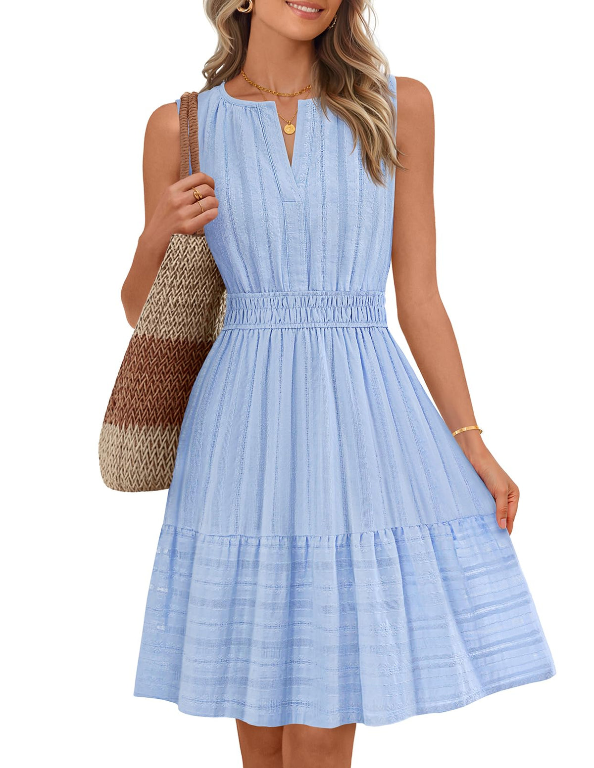 MEROKEETY Womens Summer Casual Beach Vacation Sleeveless Mini Sundress 2026