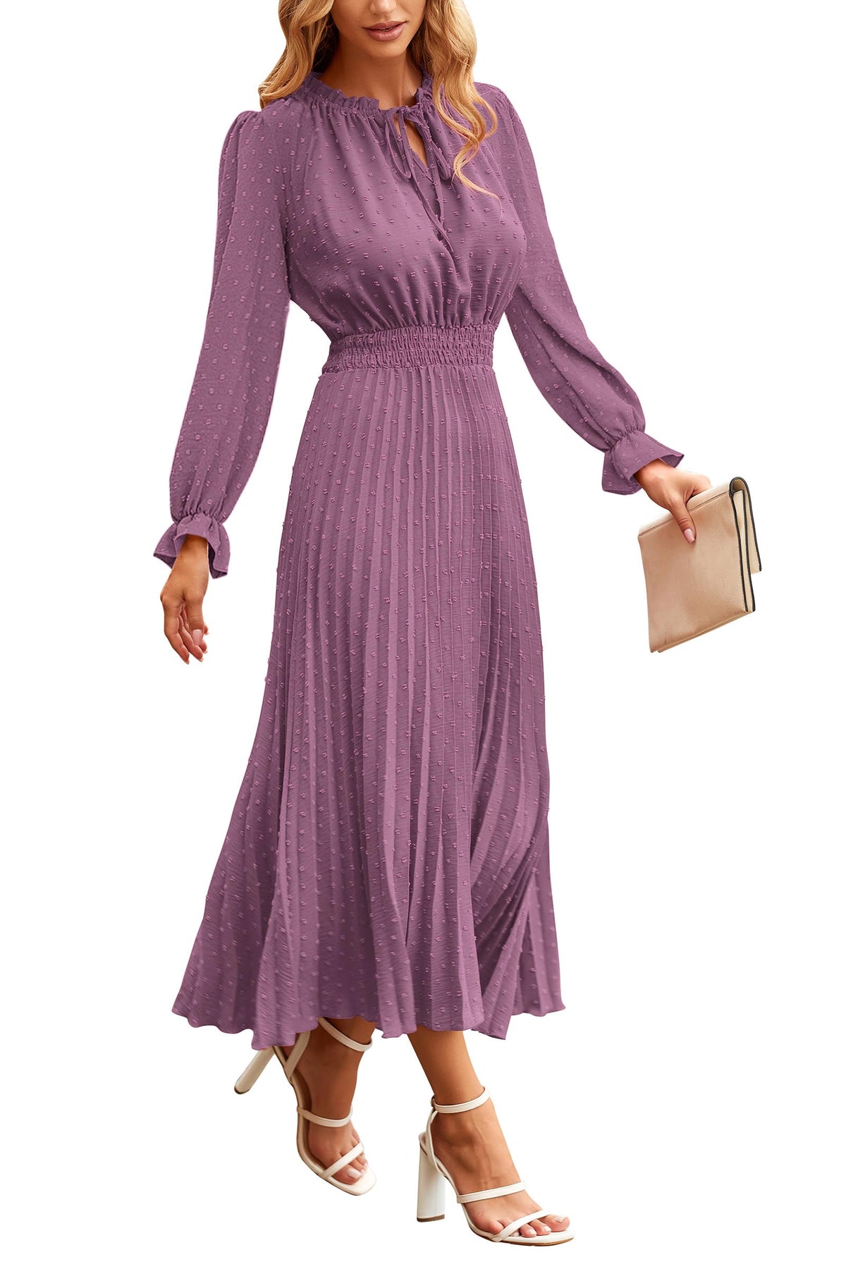 PRETTYGARDEN Women's Fall Midi Wedding Guest Dress