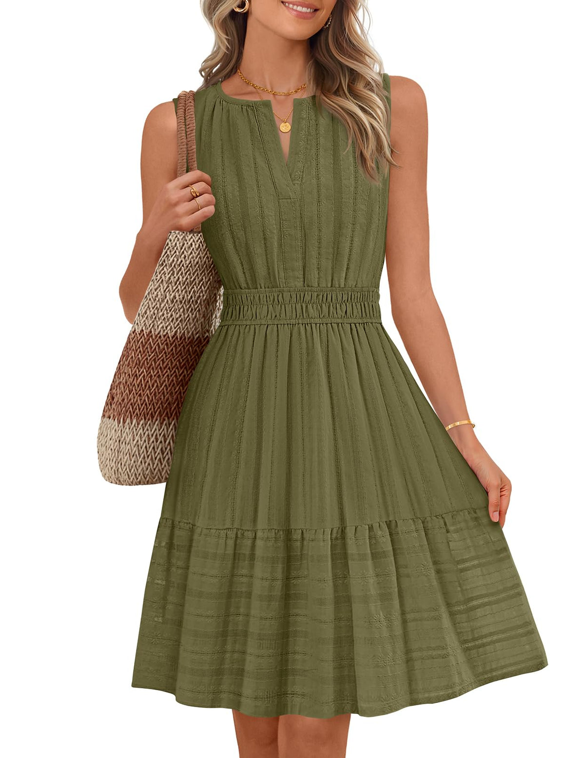 MEROKEETY Womens Summer Casual Beach Vacation Sleeveless Mini Sundress 2026