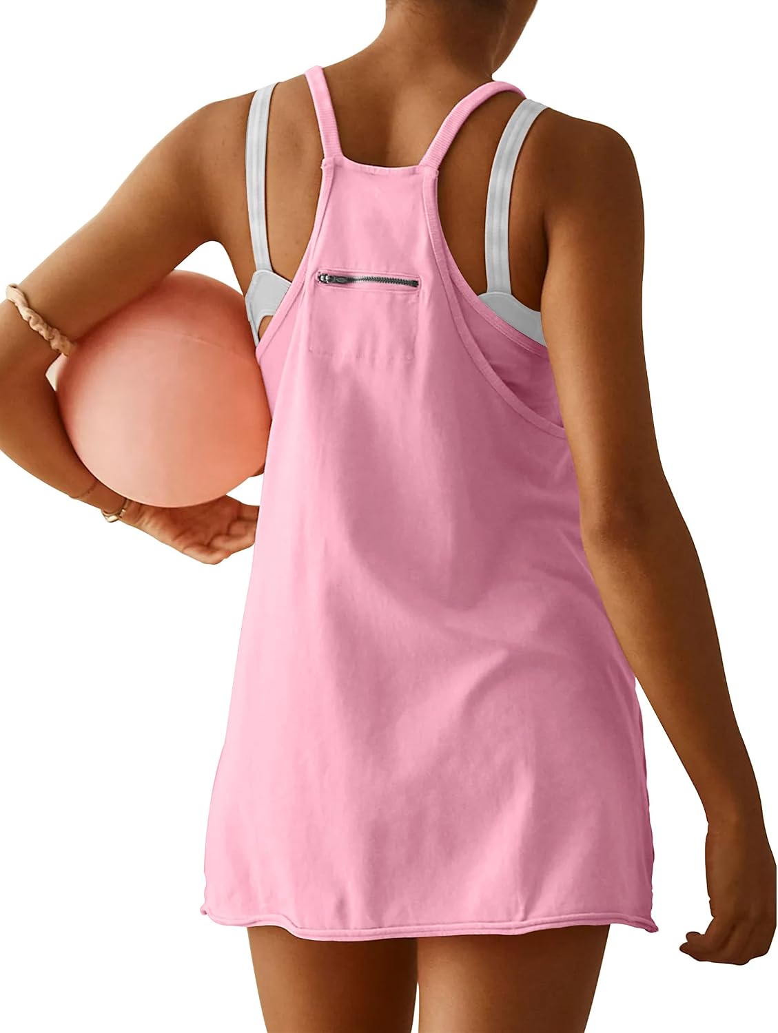 VIUTIL Womens Athletic Dress Built in Shorts Hot Shot Mini Dress Spaghetti Straps Tennis Workout 2026 Summer Romper Dress