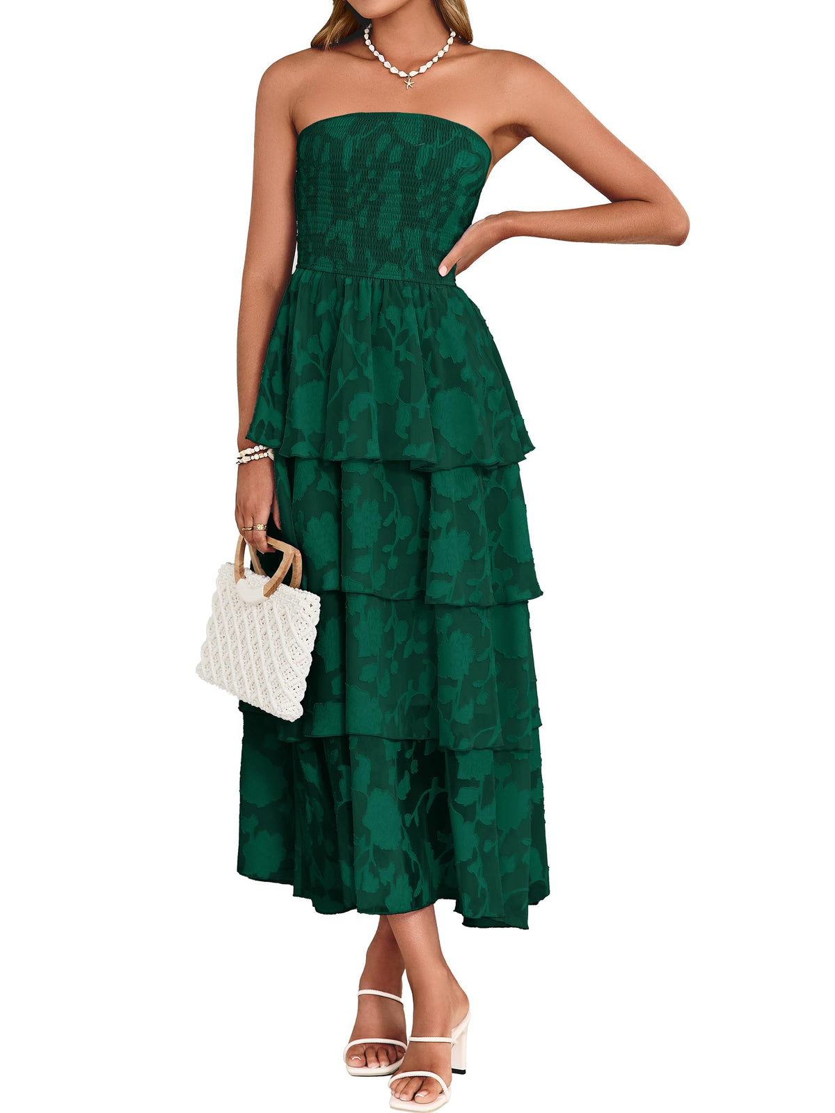 Simplee Womens Maxi Boho Floral Strpless Wedding Guest Beach Long Dress