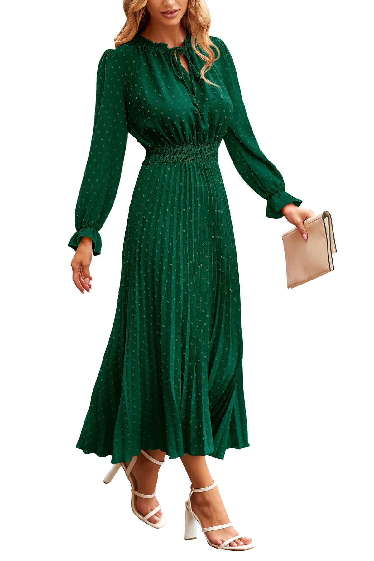 PRETTYGARDEN Women's Fall Midi Wedding Guest Dress