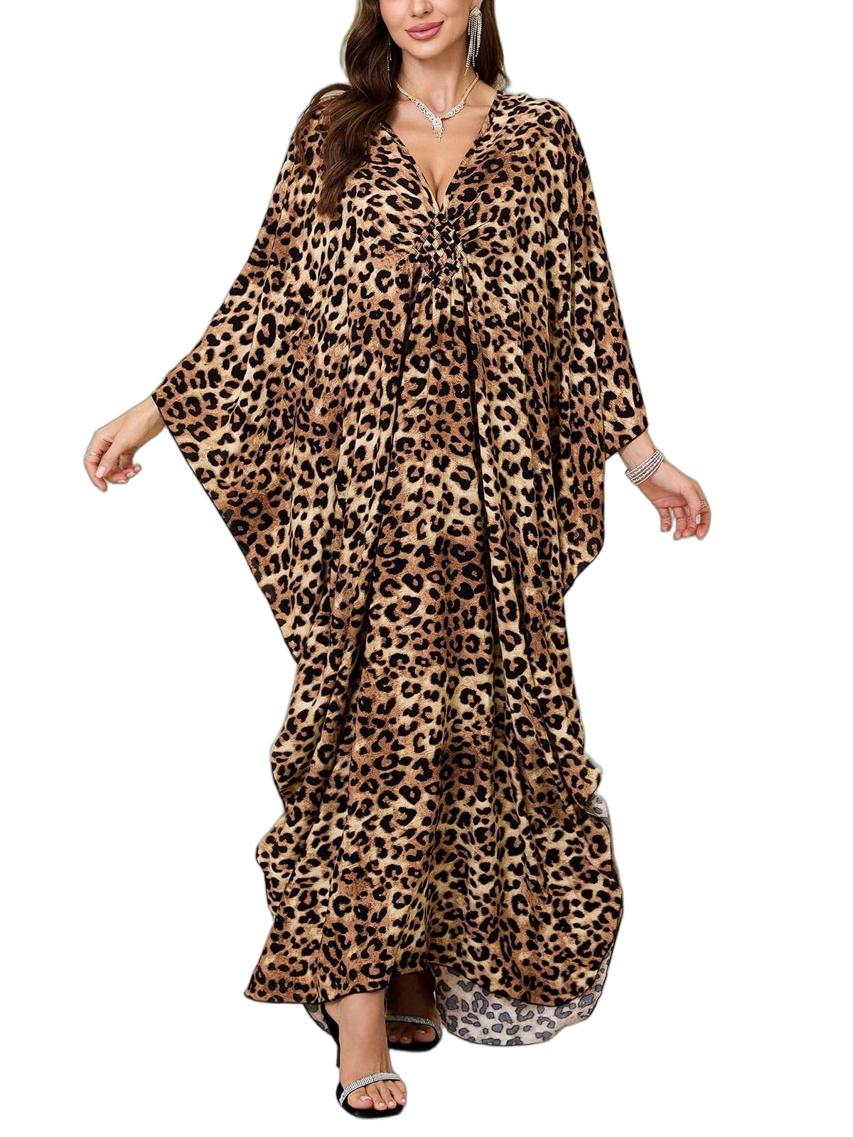 KEYLORTING Plus Size Kaftan Dress Women, African Moo Moo Print Caftan, Batwing Dress, Beach Cover Up for Party and Loungewear