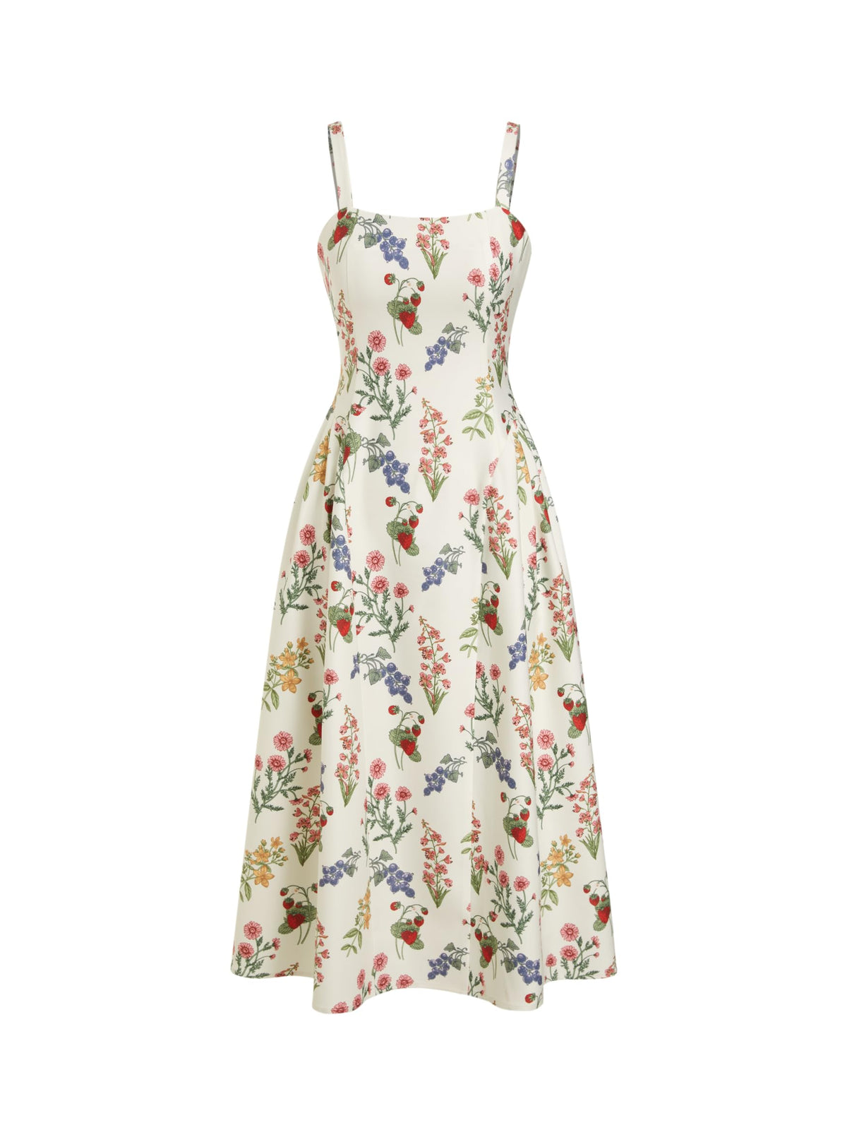 CIDER Womens Polka Dots Summer Casual Dresses Square Neck Sleeveless Midi A Line Elegant Dress
