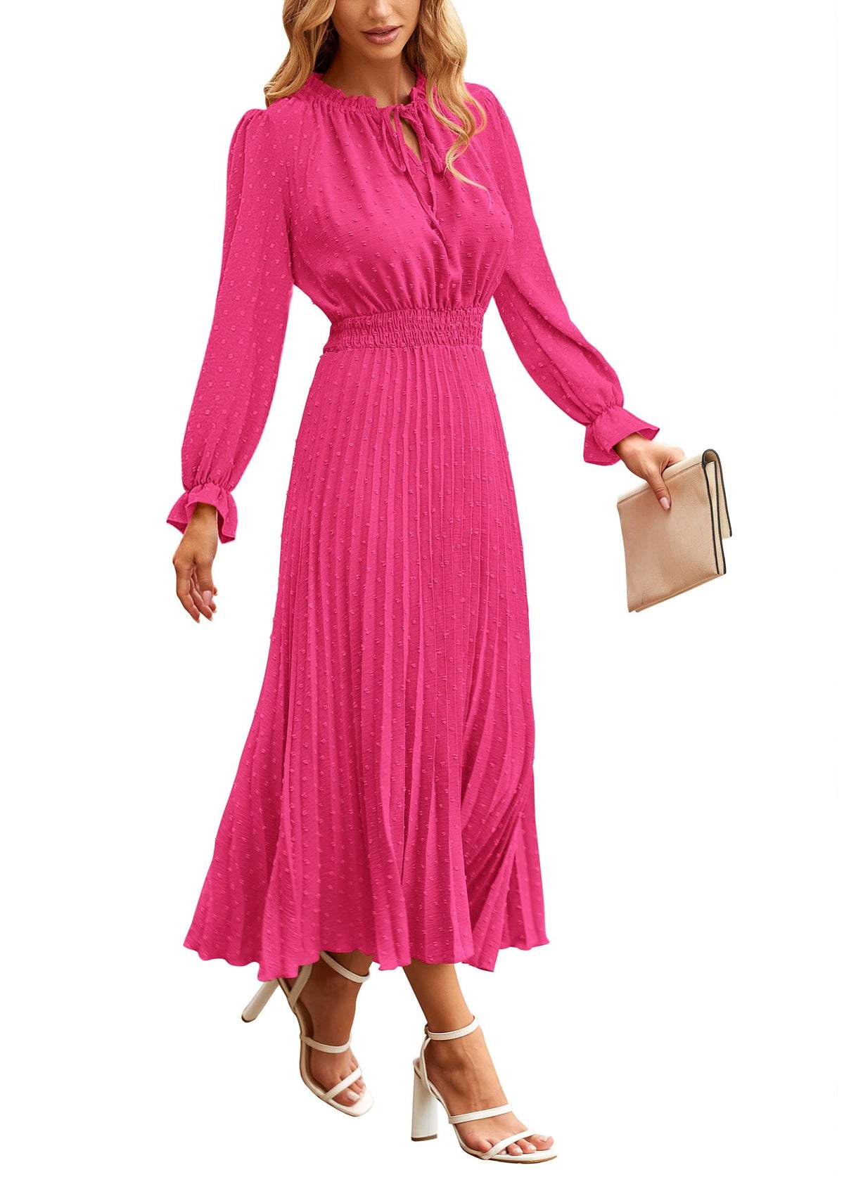 PRETTYGARDEN Women's Fall Midi Wedding Guest Dress