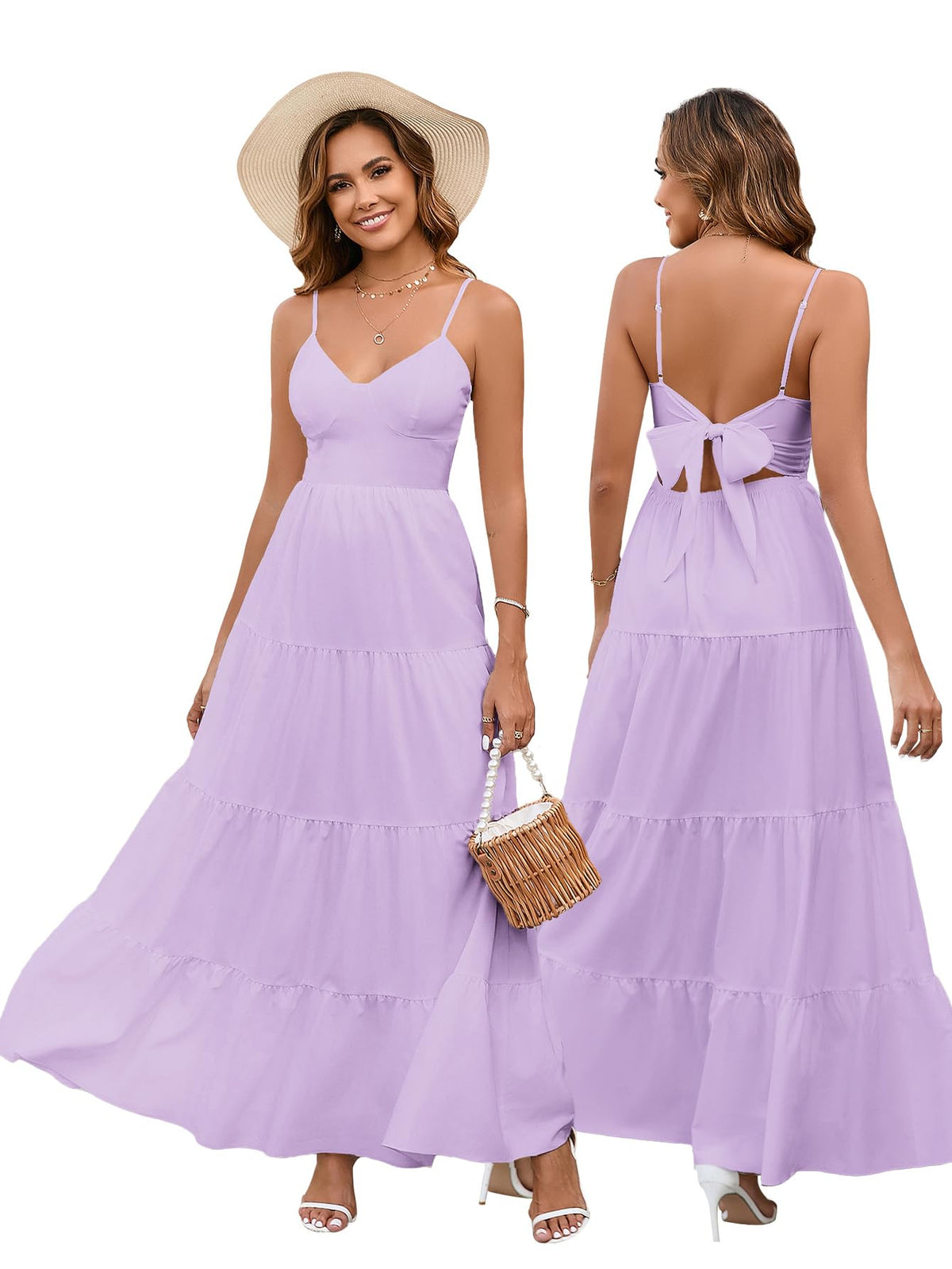 HTZMO Women Summer Floral Maxi Sundress Boho Beach Long Dress