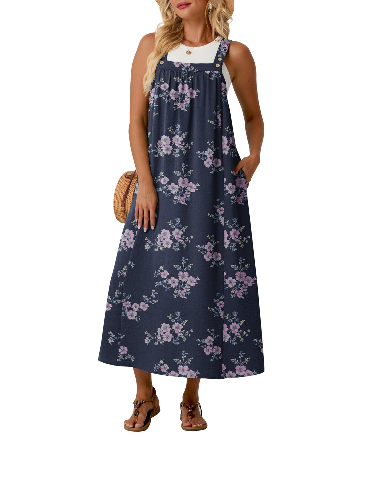 Lepunuo Overall Dress for Women Summer Adjustable Casual Cover Up