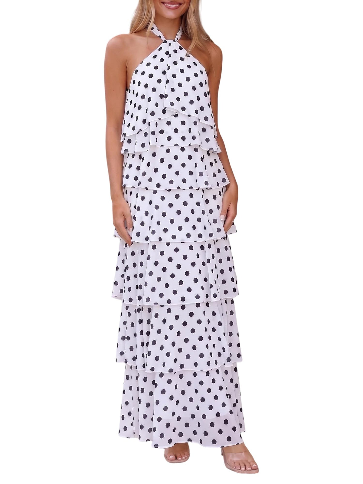 HOCILLE Women's Summer Boho Wedding Guest Long Formal Flowy Dresses