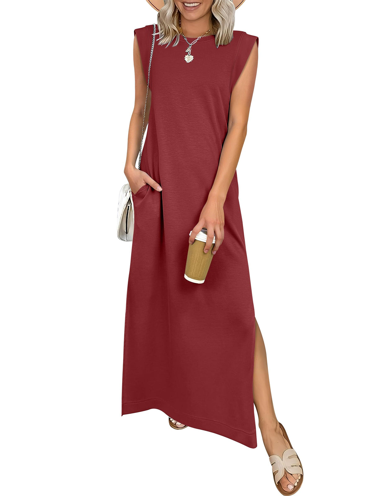 ANRABESS Womens Summer Maxi Dresses Wrinkle Free Sundress with Pockets