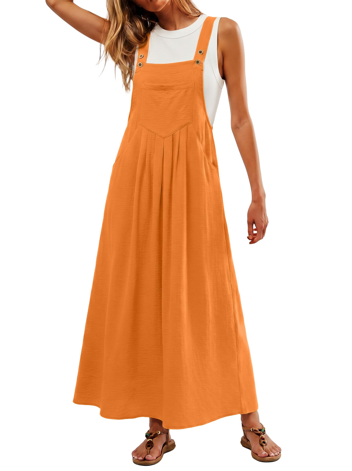 Lepunuo Summer Dresses Women Bib Overall Dresses Adjustable Beach