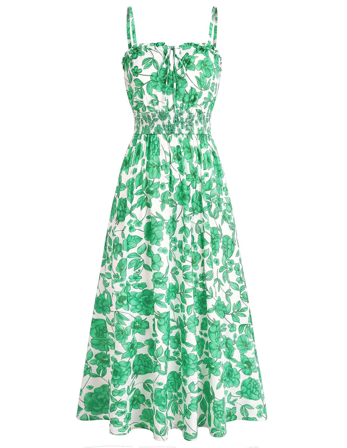 GRACE KARIN 2026 Women's Hawaiian Midi Sundress Summer Vacation Spaghetti Floral Clothes Boho Casual Dresses with Pockets