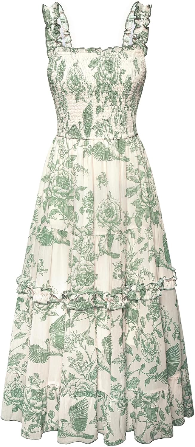 Scarlet Darkness Floral Dress for Women 2026 Summer Dress Flowy Sundress