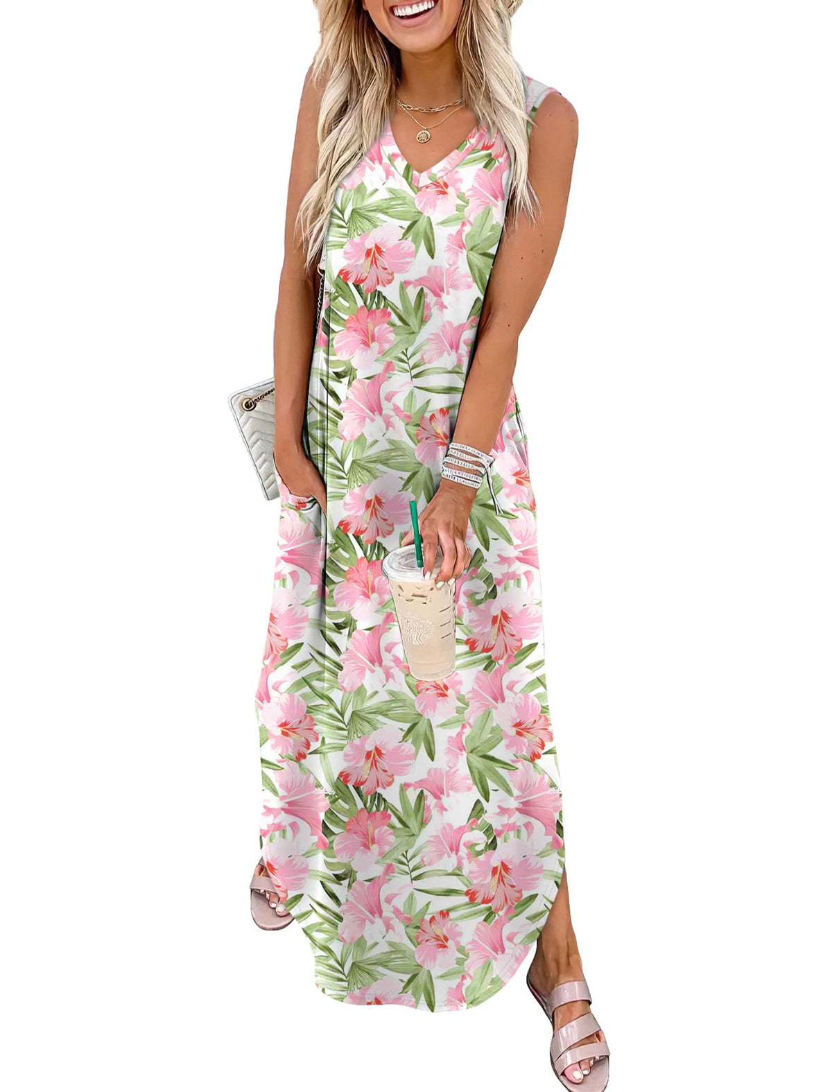 Sampeel Summer Dresses Maxi Dress Vacation Beach Sundresses 2025 with Pockets