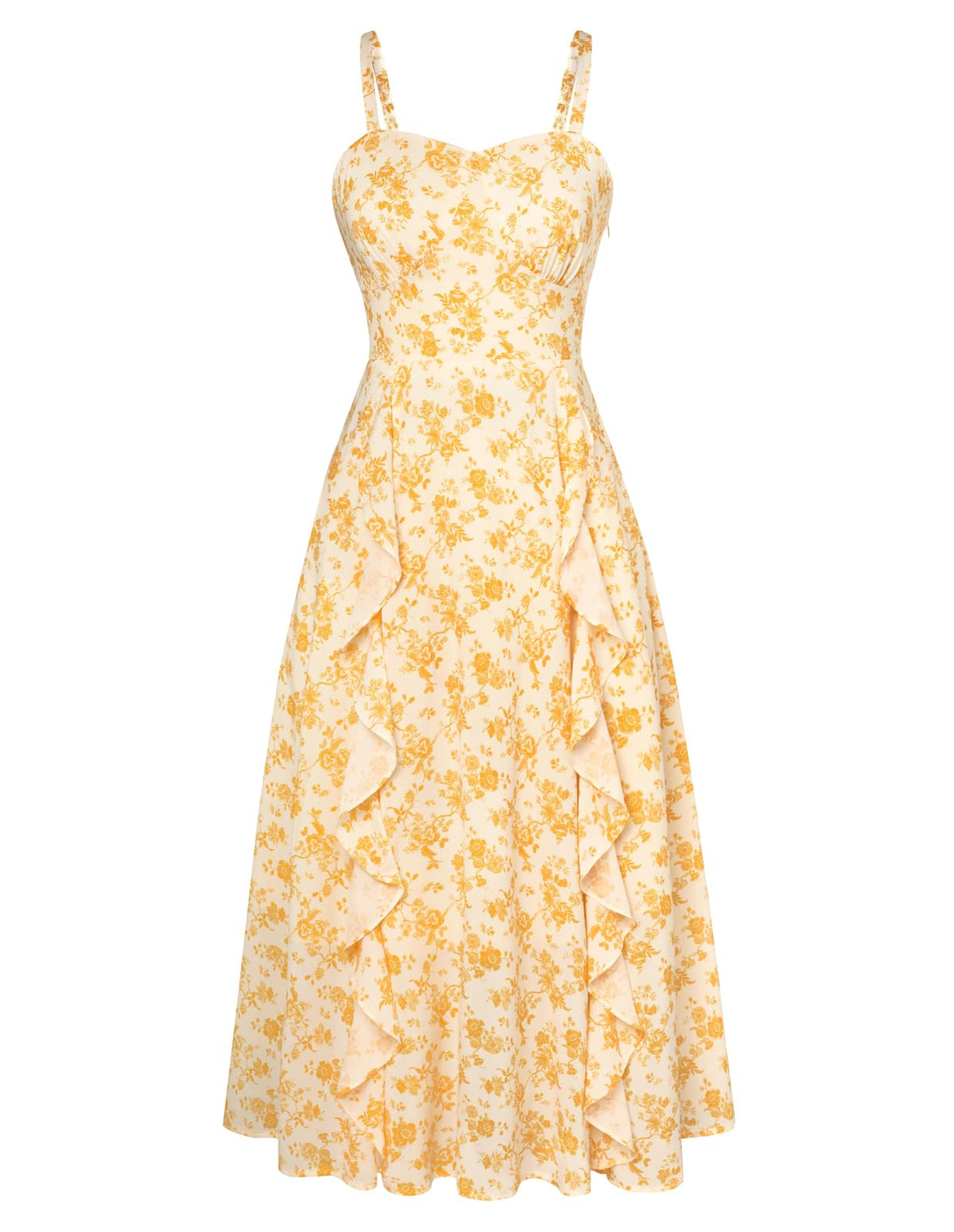 Belle Poque Women Sun Dresses Midi Ruffle Dress