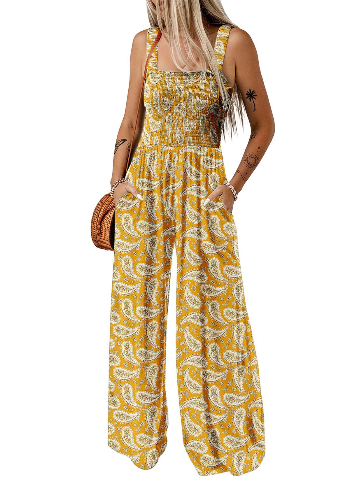 Dokotoo Women's Loose Overalls Jumpsuits One Piece Sleeveless Rompers