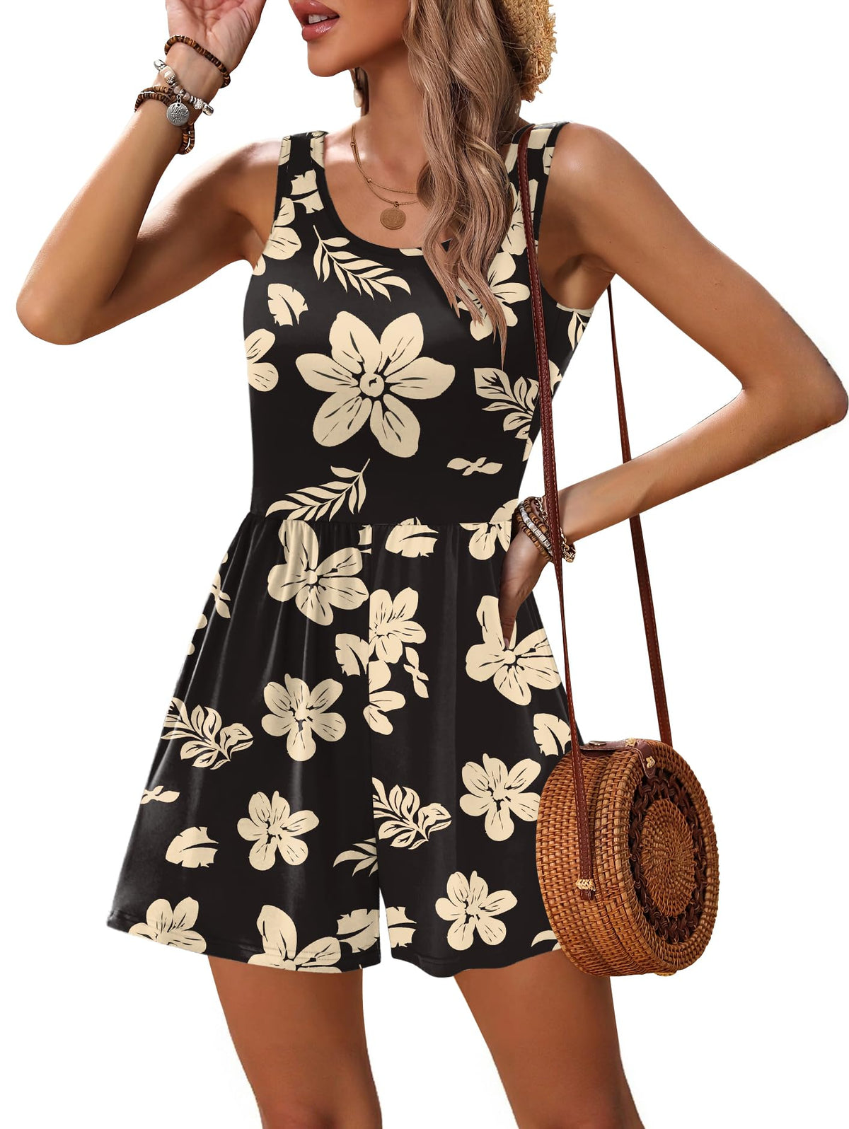 Rompers for Women Casual Summer Beach Short Jumpsuits Vacation Outfits