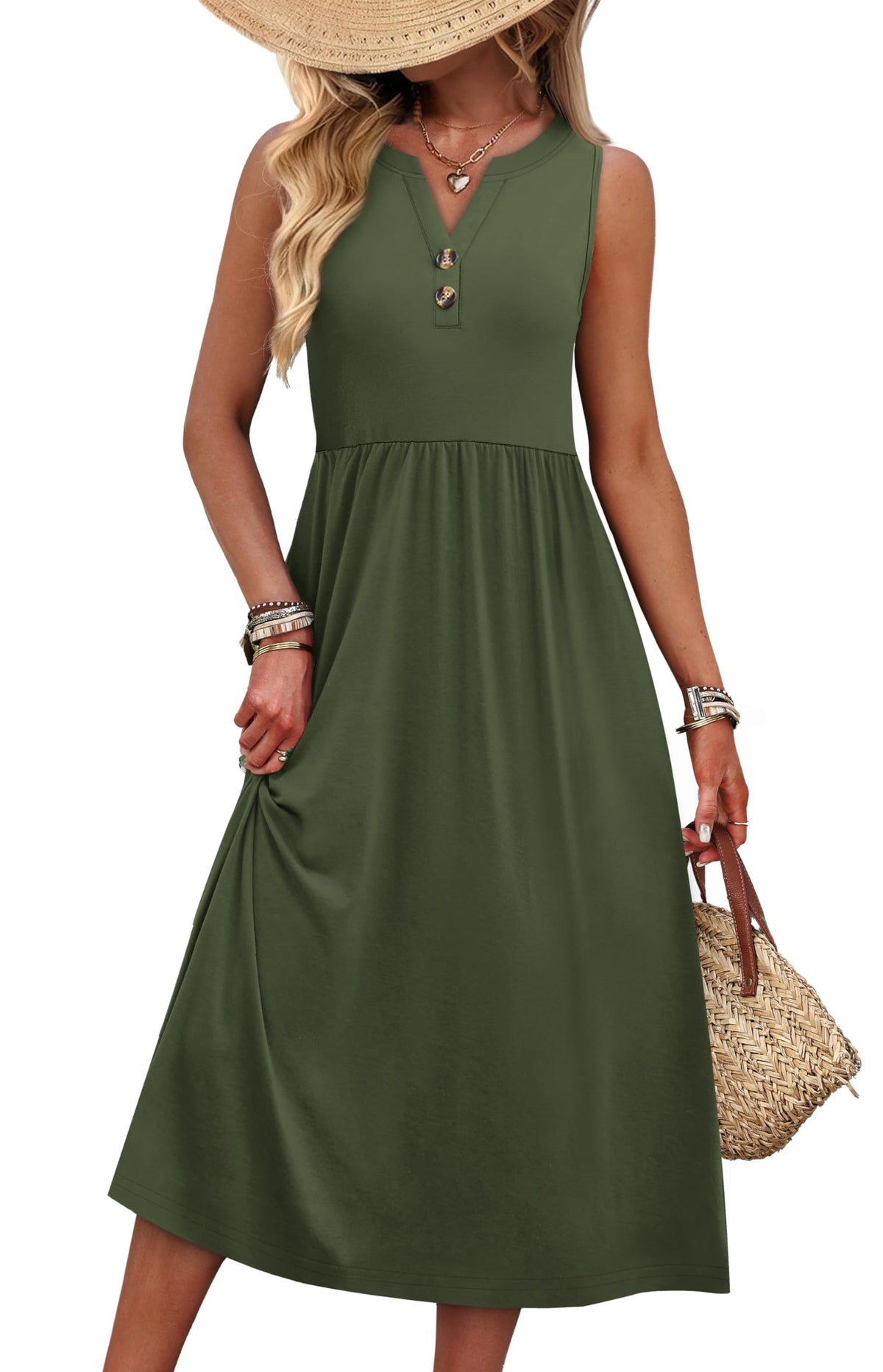 WIHOLL Women's Summer Dresses Maxi Dress Vacation Beach Sundresses 2026 with Pockets